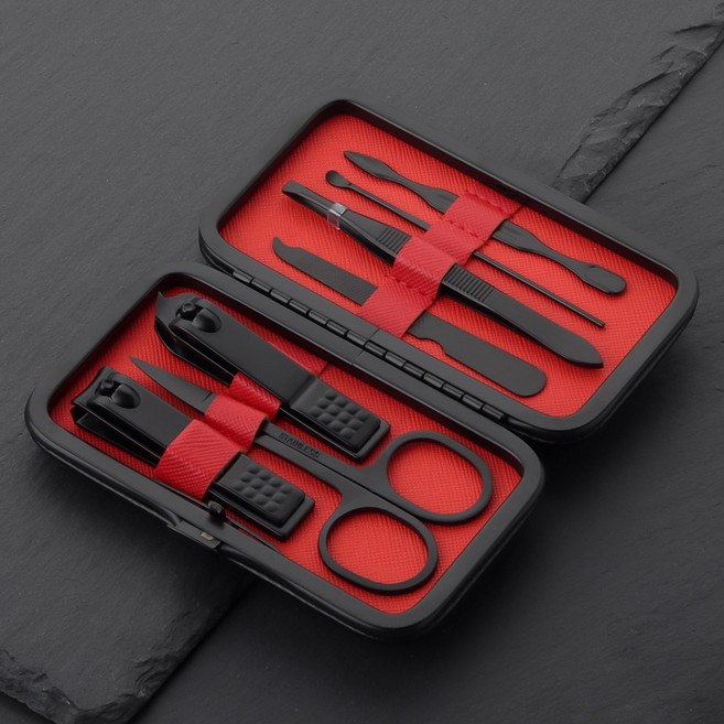 정원전산 손톱깎이 7종 세트 JWN-07B, 블랙, 1세트