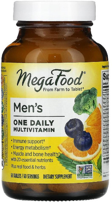 메가푸드 109372 남성용 종합비타민 원 데일리 60정, 1개