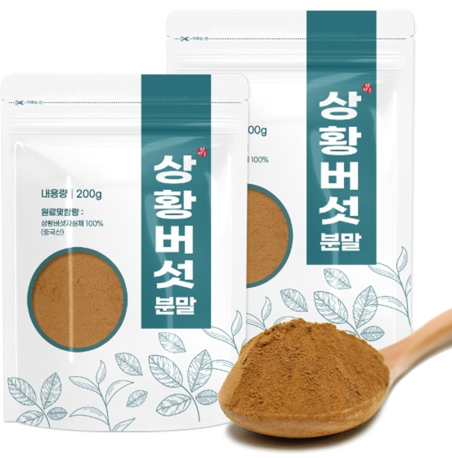 자연초 자연산 상황버섯분말 가루 200g, 2개