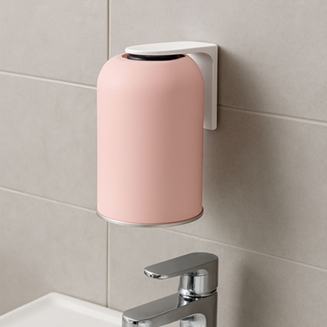 마코제이 스텐304 거꾸로 자석 양치컵, 핑크, 1개