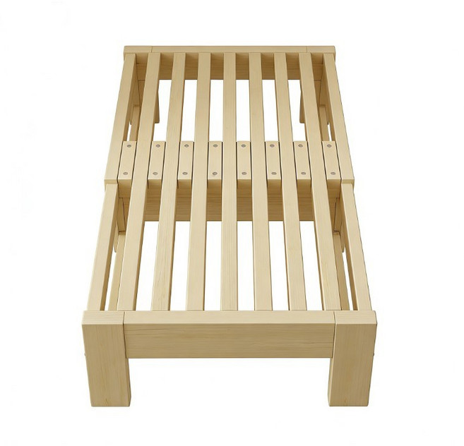 實木伸縮折疊床 寬100*長110-200cm 單人沙發床, 全實木寬100*長（110-200cm）