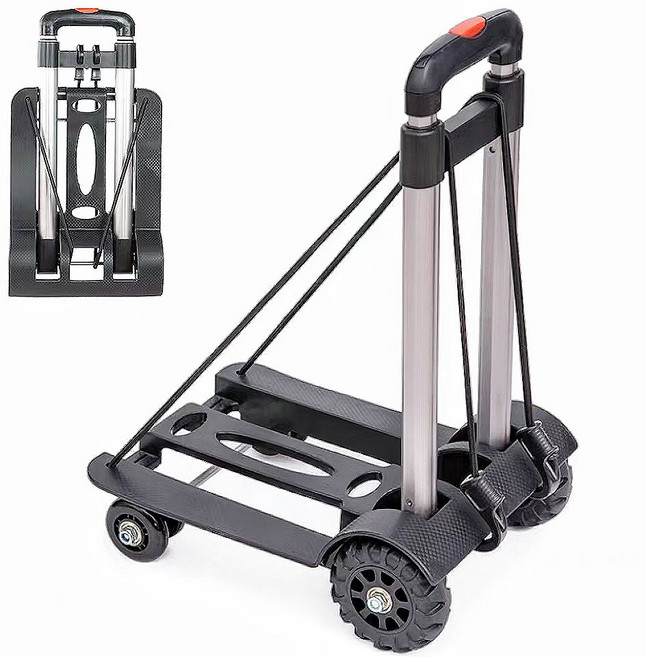 타오진 확장형 가정용 미끄럼방지 경량 휴대용 접이식 마트 쇼핑 대차 택배 카트 손수레, 35*25cm, 1개, 블랙