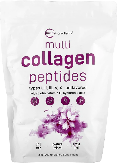 Micro Ingredients 멀티 콜라겐 펩타이드 I II III V X형 무맛 907g(2lb), MicroIngredients멀티콜라겐펩타이드IIIII, 907g, 1개 - 쿠팡