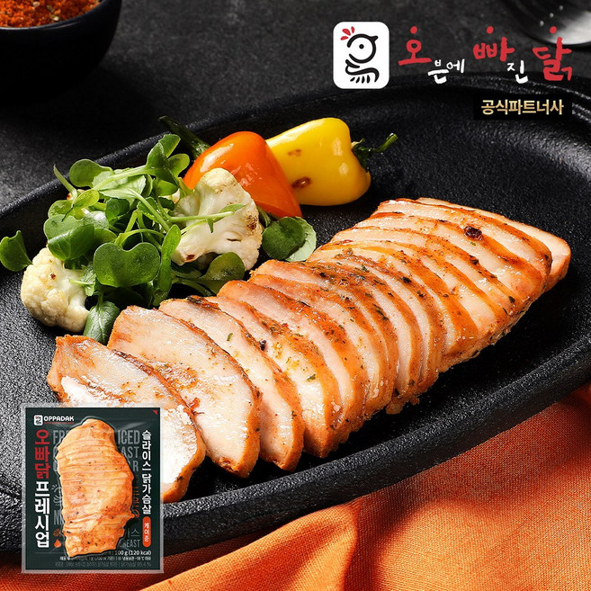 오빠닭 프레시업 슬라이스 닭가슴살 케이준맛, 13개, 100g
