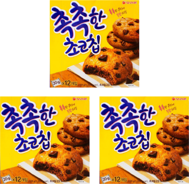 오리온 촉촉한 초코칩, 240g, 3개