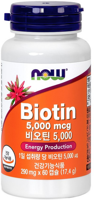 나우푸드 비오틴 5000mcg 60캡슐 2개월분, 60정, 1개