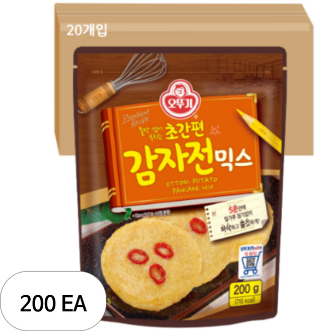 오뚜기 초간편 감자전믹스, 200g, 200개