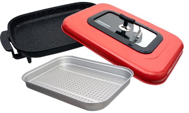 [사파이어] [국산]사파이어 엠보싱 마블코팅 잔치팬+찜기(대) GAP-2200 전기팬