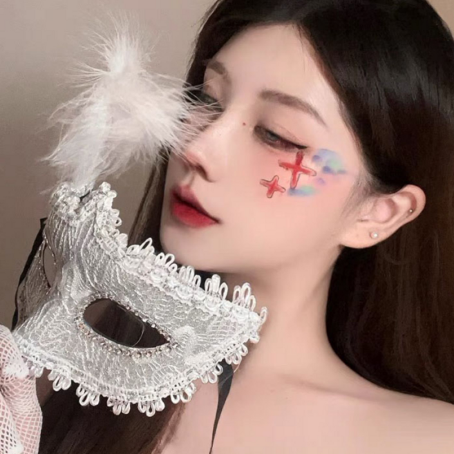 솔레르 고급스러운 베네치아가면, 1개, 화이트