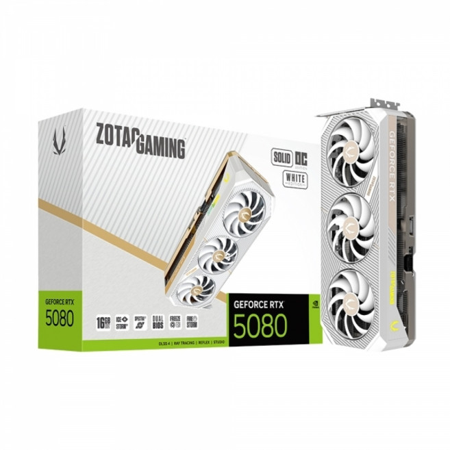 ZOTAC GAMING 지포스 RTX 5080 SOLID OC White D7 16GB (엔비디아 컴퓨터 그래픽카드)