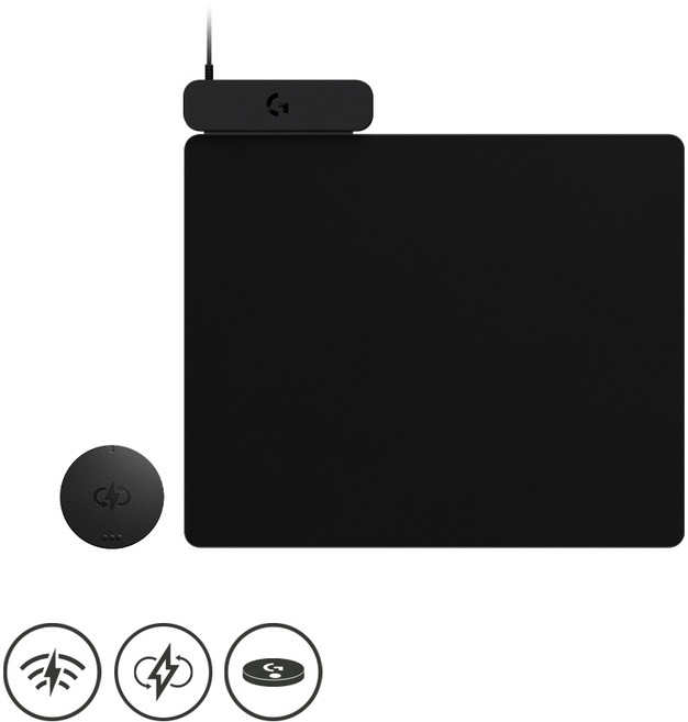 로지텍 파워플레이2 POWERPLAY2 마우스 충전패드, 1개, POWERPLAY 2 블랙