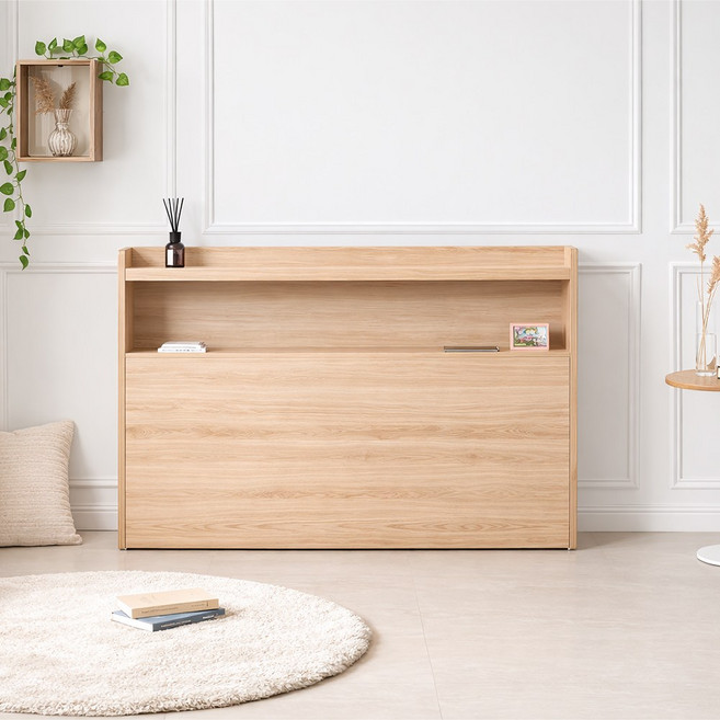 리버퍼니쳐 조명식 슈퍼싱글침대 수납헤드보드 C형 선반 틈새 벽보드 침대머리판, 오크