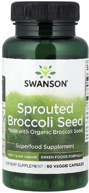 Swanson 발아 브로콜리 씨 추출 400mg Sprouted Broccoli Seed, 2개, 60정 - 쿠팡