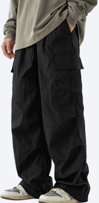 가르크시 남자 여자 공용 루즈 와이드 카고 팬츠 힙합 스트릿 편한 뱅딩 바지
