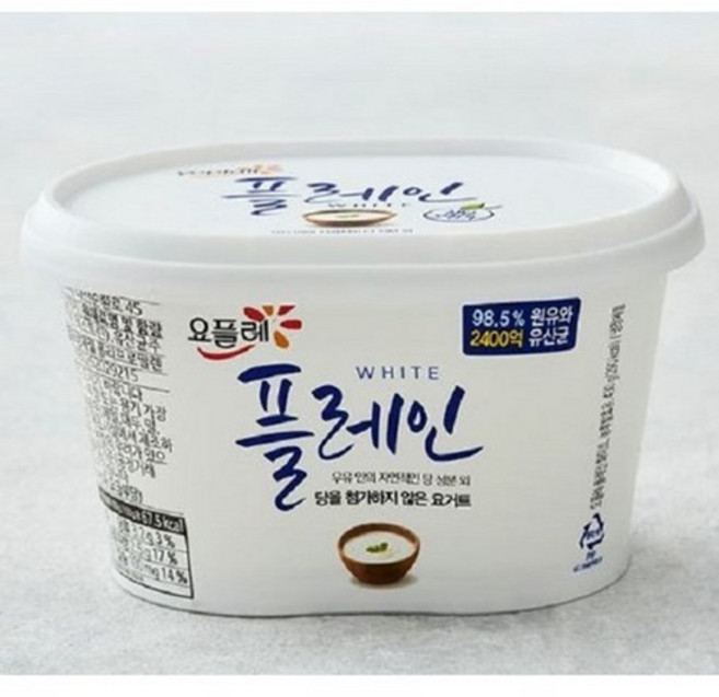 빙그레 요플레 플레인 화이트 430g 냉장무배, 5개
