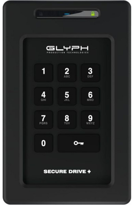 Glyph SecureDrive+ 8TB 전문가용 암호화 견고한 모바일 SSD(블루투스 포함), 4TB