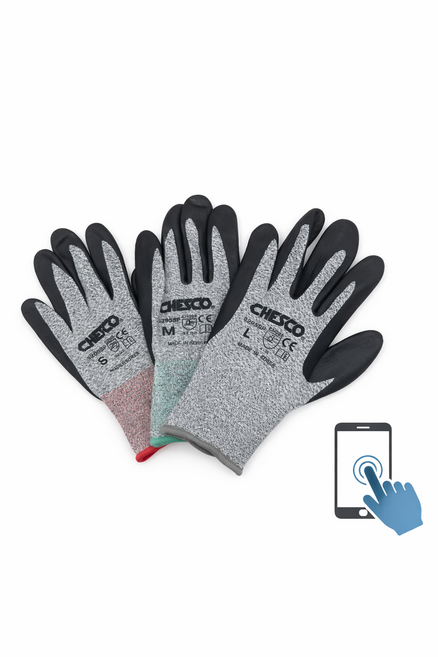 체스코 폼 산업용 장갑 다용도 니트릴폼 NBR코팅 스마트폰터치가능, L, 1개