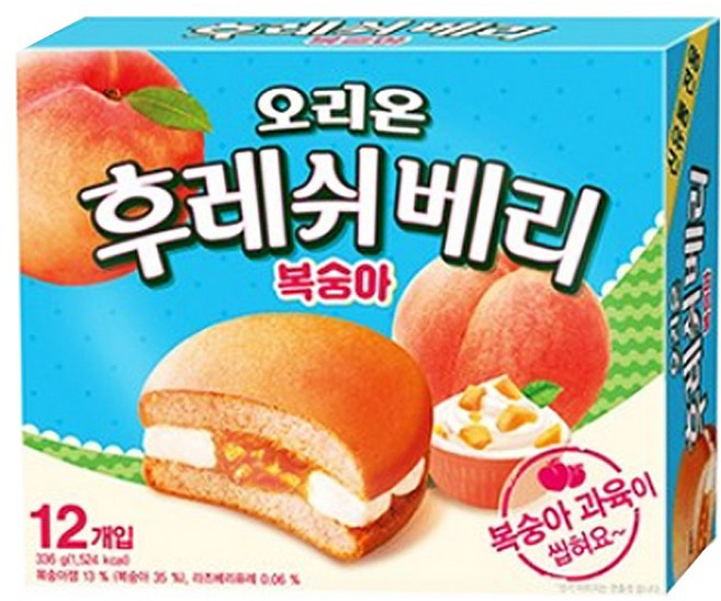 오리온 후레쉬베리 복숭아, 336g, 2개