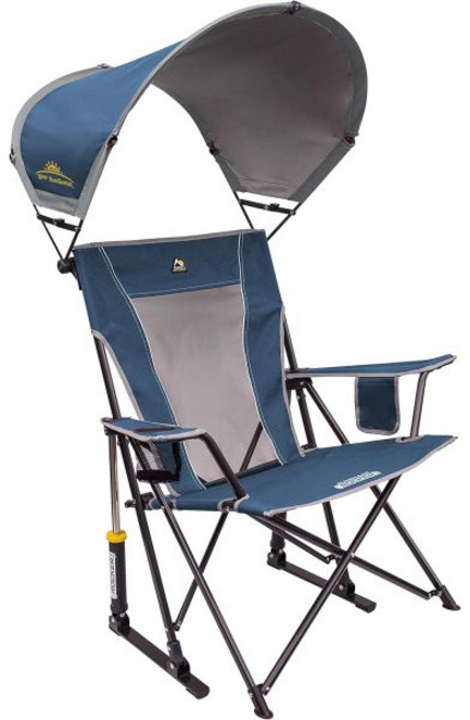 GCI 아웃도어 로커 캠핑 의자, Sunshade Rocker_Neptune Blue, 넵튠 블루, 1개