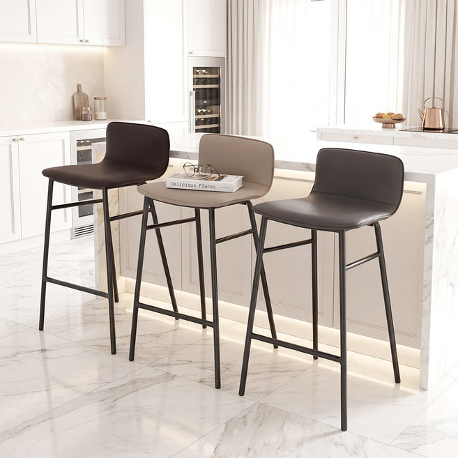 엔빠텐 홈바 바스툴 높은 의자 바 주방 식탁 카페 커피숍 아일랜드 식탁 의자 체어, 그레이, 1개