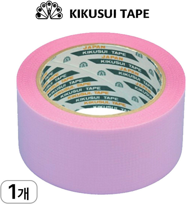 키쿠스이(일본산) 잔사 없는 우벤테이프 보양테이프 양생테이프 50mmX25m 일반형(핑크), 1개