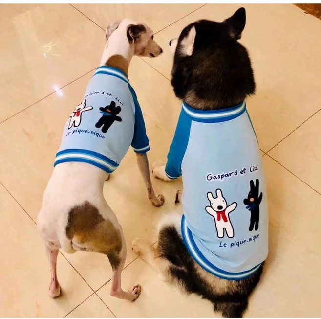福媽寵物 狗狗親子裝 秋冬棉T 科基柴犬中大型犬適用, 1個, 藍色9號 胸圍86背長56
