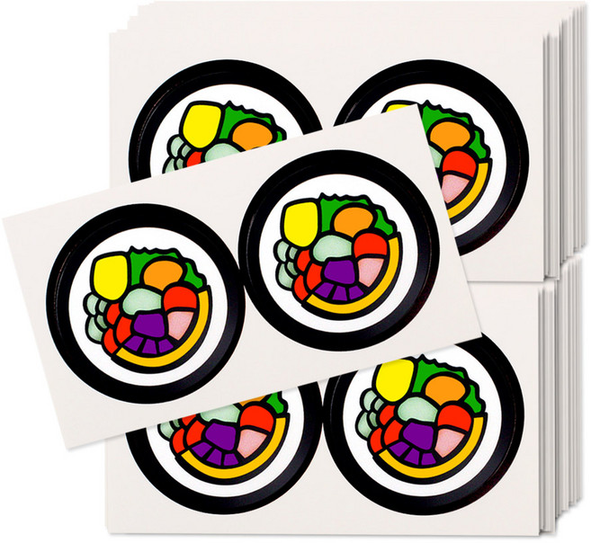 벅스웨이 원형김밥스티커, 1세트, 500개