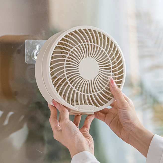 무타공 벽걸이 선풍기 애니브리즈 미니 주방 화장실, 웜아이보리