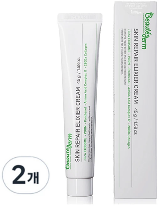 보떼덤 엘리시어 스킨 리페어 크림 45g 피부결 보습 탄력 크림, 2개 - 쿠팡