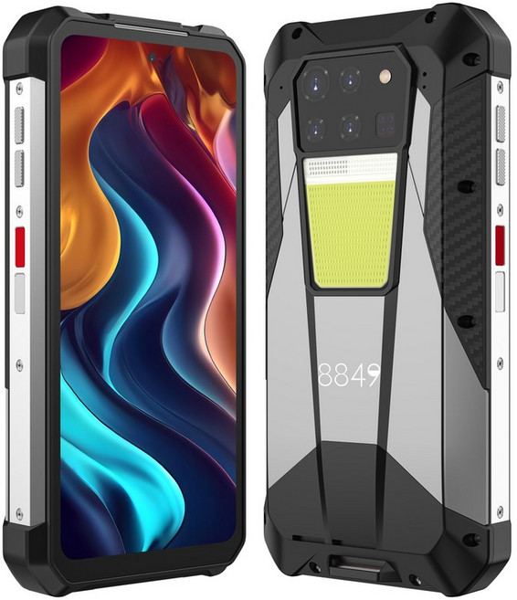 Unihertz 8849 탱크 3 견고한 휴대폰 + 야간 안드로이드 디멘션, 512GB, 01 Black