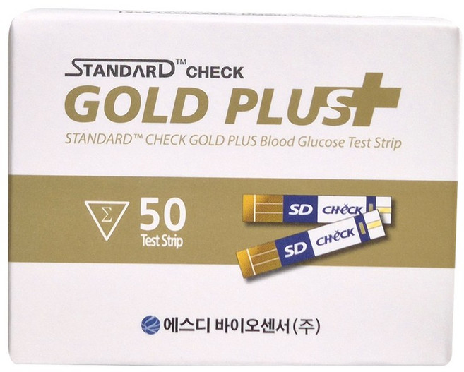 스텐다드 체크 골드플러스 혈당검사지 50매 에스디바이오센서 측정지 시험지, 1개