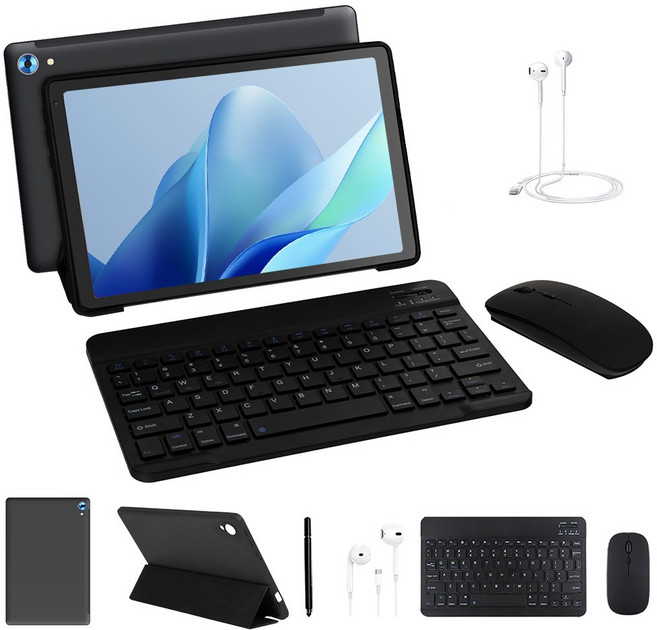 Wqplo C108 태블릿PC 10.1인치태블릿 24G+128G 8코어 안드로이드 15, Wi-Fi, 검정색, 128GB