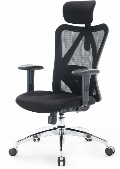 SIHOO 컴퓨터 게이밍 사무용 책상 사무실 메쉬의자 A/S 3년 하중150kg M18, 블랙