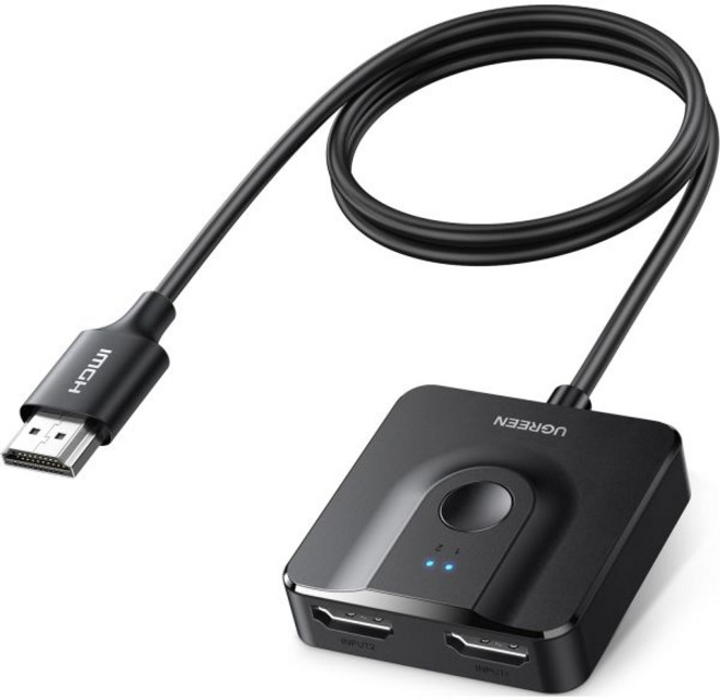 UGREEN HDMI 스위치 4K60Hz3.3 포함FT 케이블 양방향 스플리터 2 in 1 out 스위처 박스 지원 HD 돌비 3D HDR PS5/4 Xbox Roku Appl, UGREEN HDMI 스위치 4K60Hz3.3 FT 케