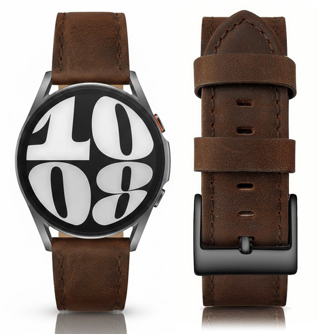 손목공방 갤럭시워치 소호 가죽 스트랩, 1개, 코냑 브라운