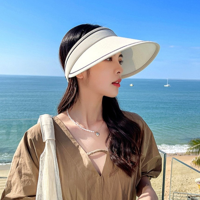 [첫눈에반하다] 6color 썬캡 여름 여자 썬바이저 창넓은 챙넓은 돌돌이 골프모자 창모자 자외선 햇빛차단 나들이