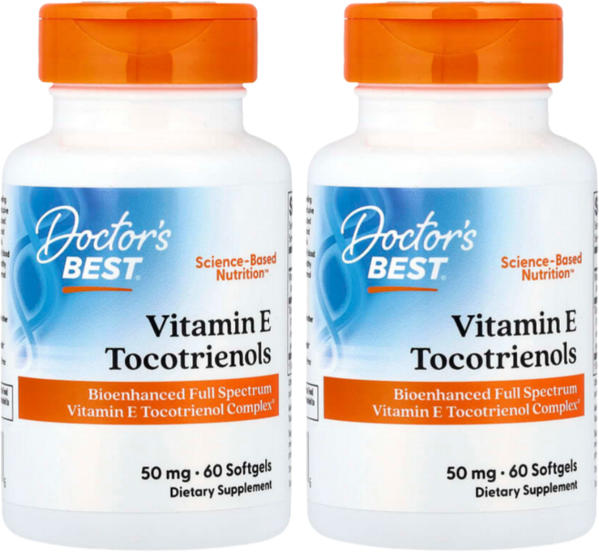1+1 닥터스베스트 토코페롤 복합체 50mg 60소프트젤 비타민E 토코트리에놀 글루텐프리, 2개, 60정