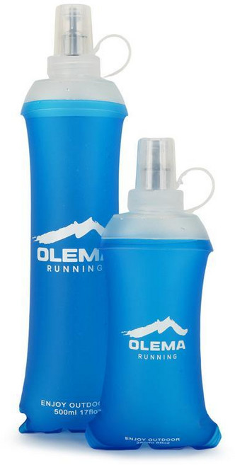 OLEMA 戶外運動軟水壺 便攜可摺疊跑步水杯, 寶藍色, 1個, 450ml