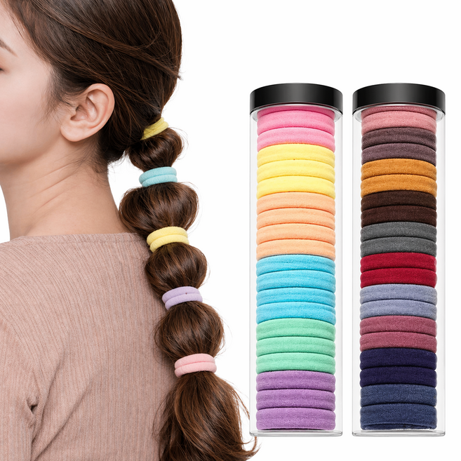 슈리팜 대용량 머리끈 헤어고무줄 파스텔 다크톤 컬러믹스