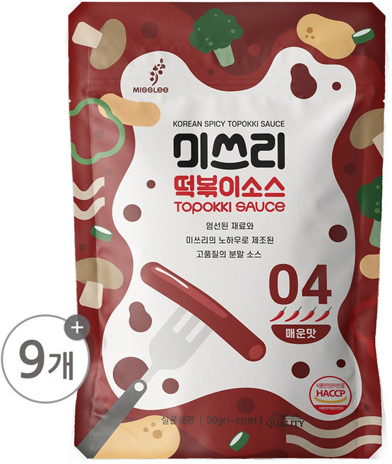 미쓰리 떡볶이 소스 04매운맛, 50g, 9개
