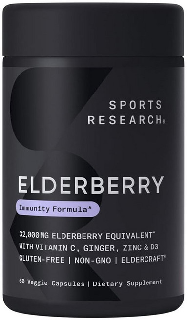 스포츠리서치 엘더베리 32000mg 베지 캡슐, 1개, 60정