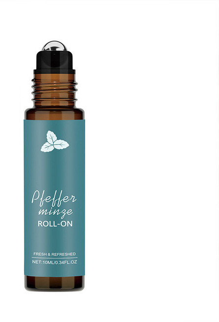 身體按摩護理精油 薰衣草擴香美夢精油 溫和親膚香氣滾珠精油, 1個, 薄荷滾珠護理精油