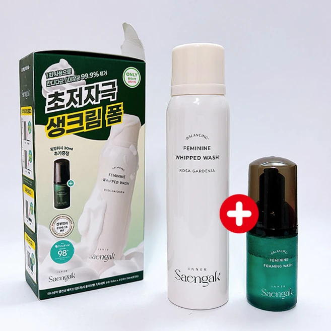 이너생각 여성청결제 밸런싱 페미닌 휩드워시 150ml+포밍워시 30ml, 1개, 150ml - 쿠팡