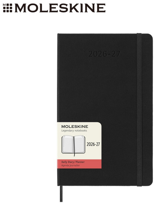 MOLESKINE 2026-2027 18個月日記硬皮手帳, 黑色, 1個