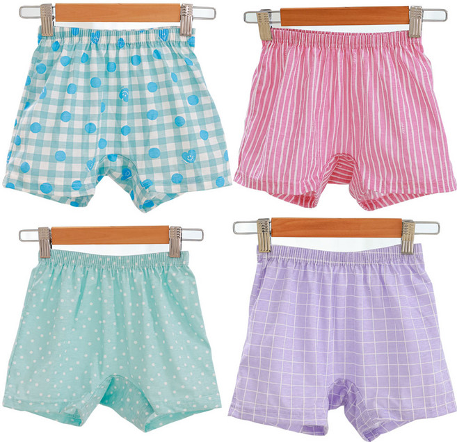 국산 순면100% 트렁크 사각팬티 4종세트 / 남아 여아 주니어 성인 남성 여성용