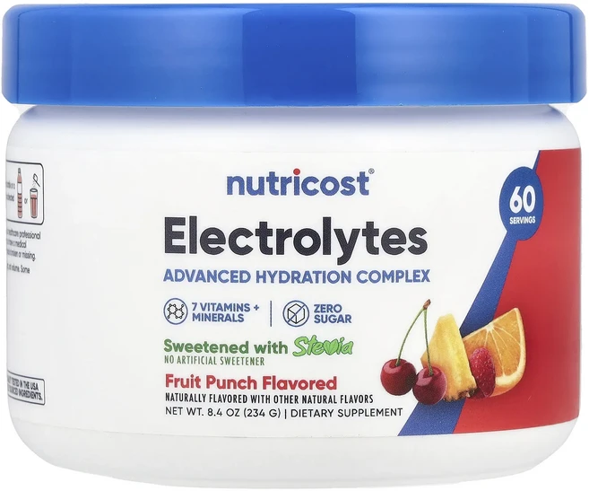 효과가 좋은 Nutricost 전해질 고급 수분 복합체 과일 펀치 234g(8.4oz) 최저가격, 234g, 1개 - 쿠팡
