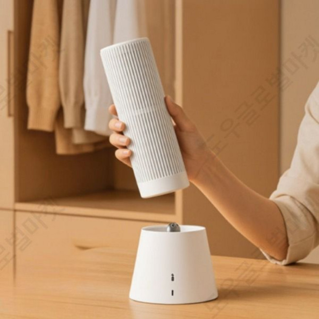 휴대용제습기 소형 장마철 습기제거 캠핑 차박 소형 옷방 드레스룸 여름 가성비좋은 화장실 소형 가정용 제습기 미니 옷장용 저소음 재활용 제습 스트립 습기 제거 실내 방습용, 제습기 세트+제습 스트립1개