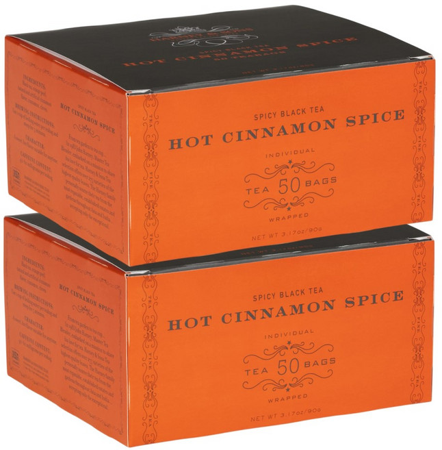 Harney & Sons Hot Cinnamon Spice Tea 하니앤손스 핫 시나몬 스파이스 티 50개입 2팩, 100g