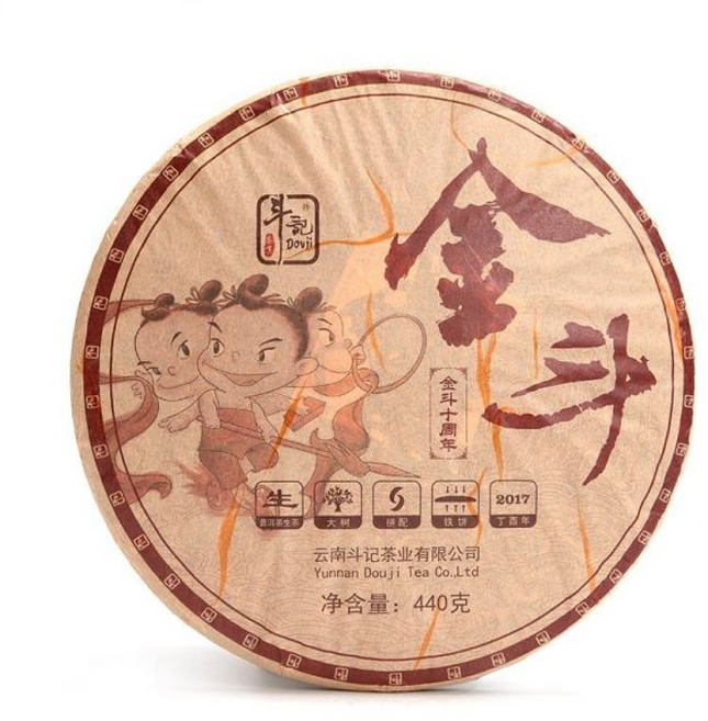두기 보이차 운남 맹해 혼합 푸얼 2017 생차 선물용 빙도 고수, 1개, 1개입, 440g