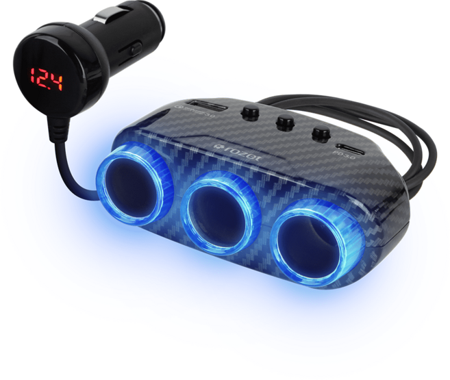 rozet 차량용 멀티 시거잭3구소켓 120W RX-6450, 1개